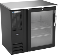 Beverage-Air 36-Inch Shallow-Depth Food-Rated Back Bar Refrigerator with Glass Door