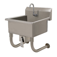 Advance Tabco One-Station Wall Mounted Service Sink with Knee Valve and Splash-Mount Gooseneck Spout, 25 x 19.5 Inch