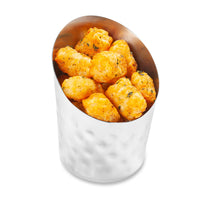 Vollrath Large Hammered Angled Stainless Steel Mini French Fry Cup, 9 oz