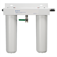 Everpure 202 Parallel Prefilter Water Filter Housing with Mounting Bracket and Pressure Gauge, 5 GPM, 3/4-Inch Inlet/Outlet