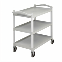 Cambro Large 3-Shelf KD Utility Cart, Speckled Gray