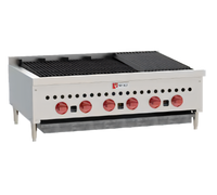Wolf 36-1/8-Inch Countertop Radiant Charbroiler with 6 Burners
