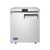 Atosa 1-Section Undercounter Reach-In Refrigerator, Rear-Mounted Self-Contained, Left-Hinged Solid Door, 7.15 Cu. Ft.