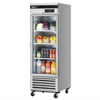 Turbo Air Super Deluxe 20 Cu. Ft. One-Section Glass Door Reach-In Refrigerator, Bottom Mount Compressor