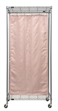 Quantum Mobile Privacy Partition with Curtain, 36W x 12D x 78H, Gray Epoxy Antimicrobial Finish