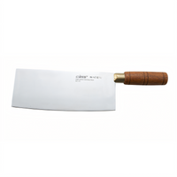 Winco 8-Inch Chinese Cleaver with Stainless Steel Blade and Wooden Handle