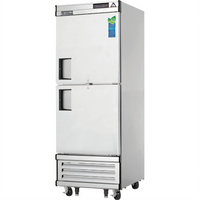 Everest Refrigeration Bottom-Mount Reach-In Freezer, 1 Section, 23 Cu. Ft., 2 Half-Height Solid Locking Doors