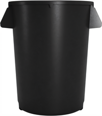 Bronco 20 Gallon Round Polyethylene Trash Container, Black