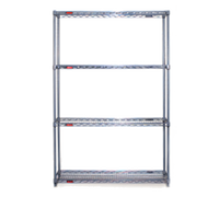 Valu-Master 4-Tier Wire Shelving Starter Unit, 60W x 21D x 63H, Pewter Gray Epoxy