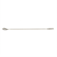 15 3/4-Inch Stainless Steel Bar Spoon with Twisted Stem and 3-Tine Fork End