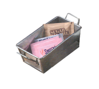 American Metalcraft Galvanized Steel Sugar Packet Holder with Handles, 5 x 3 x 2 Inch, Silver