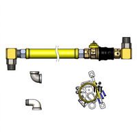 Safe-T-Link 48-Inch Plastic-Coated Stainless Steel Gas Connector Hose with Quick-Disconnect Valve and Restraining Cable Kit