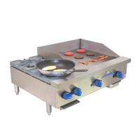 Comstock-Castle FHP36-24 36-Inch Countertop Gas Hotplate/Griddle Combination with 2 Open Burners and 24-Inch Griddle
