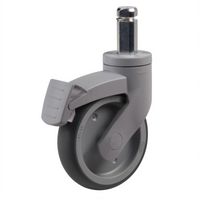 Cambro 5-Inch Total Locking Stem Caster with Thermoplastic Rubber Wheel