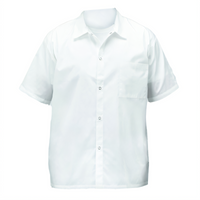 Winco Signature Chef Broadway White Short-Sleeve Snap-Button Chef Shirt, Small