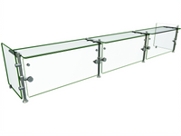 Hatco Flav-R-Shield ORBIT900 Single-Sided Full-Service Pass-Over Sneeze Guard, 3-Bay, 108-Inch Wide