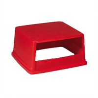 Glutton Hooded Trash Can Lid for 56-Gallon Container, Red, Without Doors