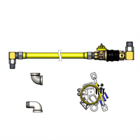 Safe-T-Link 48-Inch 3/4-Inch Stainless Steel Braided Gas Connector Hose with Quick-Disconnect Valve and Restraining Cable Kit