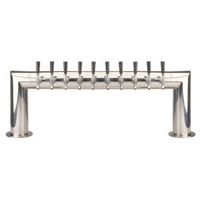 Micro Matic Pass-Thru Countertop Glycol-Cooled 2-Column Draft Beer Tower with 10 Stainless Steel Faucets