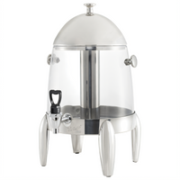 Winco 3-1/8 Gallon Clear Polycarbonate Beverage Dispenser with Stainless Steel Lid and Ice Core