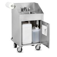 FWE HS-24 Self-Contained Mobile Hand Washing Sink, 120V, Stainless Steel