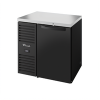 True 32-Inch One-Section Refrigerated Back Bar Cooler with Left-Side Self-Contained Refrigeration