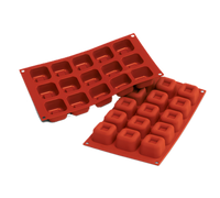 Red Square Savarin Silicone Mold with 15 Sections