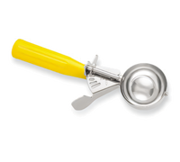 Hamilton Beach Commercial #20 Thumb Press Disher with Yellow Color-Coded Handle and Stainless Steel Bowl