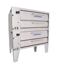 Bakers Pride Super Deck Series Gas Double-Deck Pizza Deck Oven with 45 x 34.5 Inch Ceramic Bake Deck