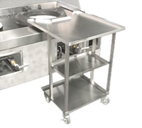 Town Equipment 24 x 26 x 34 Inch Mobile 3-Shelf Stainless Steel Spice Shelf with Recessed Top Shelf