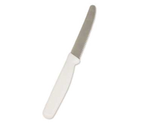 Crestware 4-Inch Serrated Utility Knife with White Polypropylene Handle