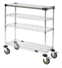 Quantum Wine Display/Worktable Cart with Casters, 36W x 14D x 40H, 1200 lb Capacity