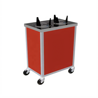 Atlas Metal Enclosed Mobile Plate Dispenser, 2-Tube, 7-1/4 Inch Max Plate Diameter