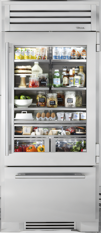 36-Inch One-Section Reach-In Refrigerator/Freezer Column with Built-In Ice Maker, Low-E Glass Door, and Stainless Drawer