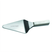 Dexter Russell Sani-Safe 6 x 5 Inch Stainless Steel Offset Pizza Server with White Polypropylene Handle