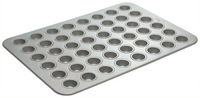 Winco 48-Cavity Mini Muffin Pan, 26-Gauge Aluminized Steel, Silicone Glazed