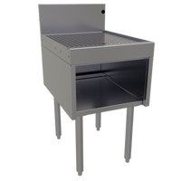 Glastender DBHB-18-LD Underbar Drainboard Half Cabinet, Open Front, 18 x 24 Inches, Stainless Steel