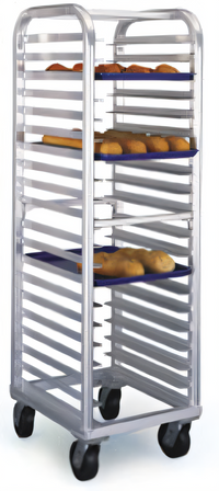 Lifetime Series Aluminum End-Loading Bun Pan Rack with Casters for 18 x 26-Inch Sheet Pans, 30-Pan Capacity