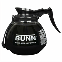 BUNN 64 oz Glass Coffee Decanter with RFID and Black Handle, 3/Case