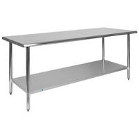 72 Inch x 30 Inch Stainless Steel Prep and Work Table with Undershelf