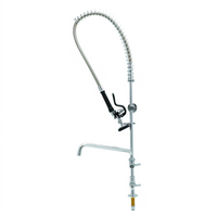 equip Single-Hole Deck Mount Pre-Rinse Unit with 14-Inch Swing Nozzle and Add-On Faucet