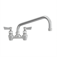 Stainless Steel 4-Inch Center Backsplash Faucet with 6-Inch Swing Spout and Lever Handles