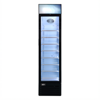 Slim Reach-In 1-Section Glass Door Merchandiser Refrigerator with Lightbox, 5 Cu. Ft., Black