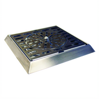 Perlick Top-Mount Glass Rinser with Beveled Edge and Drainer, 7-5/8 Inch x 7-5/8 Inch