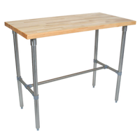 John Boos Cucina Classico 48-Inch x 30-Inch Maple Edge Grain Island Work Table with Stainless Steel Legs