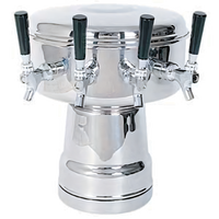 Micro Matic USA Mushroom Countertop Air-Cooled Draft Beer Tower with 4 Stainless Steel Faucets