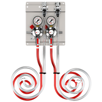 CO2 Secondary Regulator Panel Assembly with 2 Pressure, 2 Products, 3/8 Inch Jumper Lines