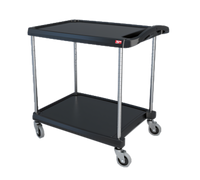 Metro myCart Series 2-Shelf Polymer Utility Cart, Black