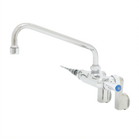 T&S Brass Double Pantry Mixing Faucet with 10-Inch Swivel Spout and Adjustable Centers