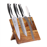 Mercer Culinary Millennia 5-Piece Magnetic Board Knife Set with Acacia Board